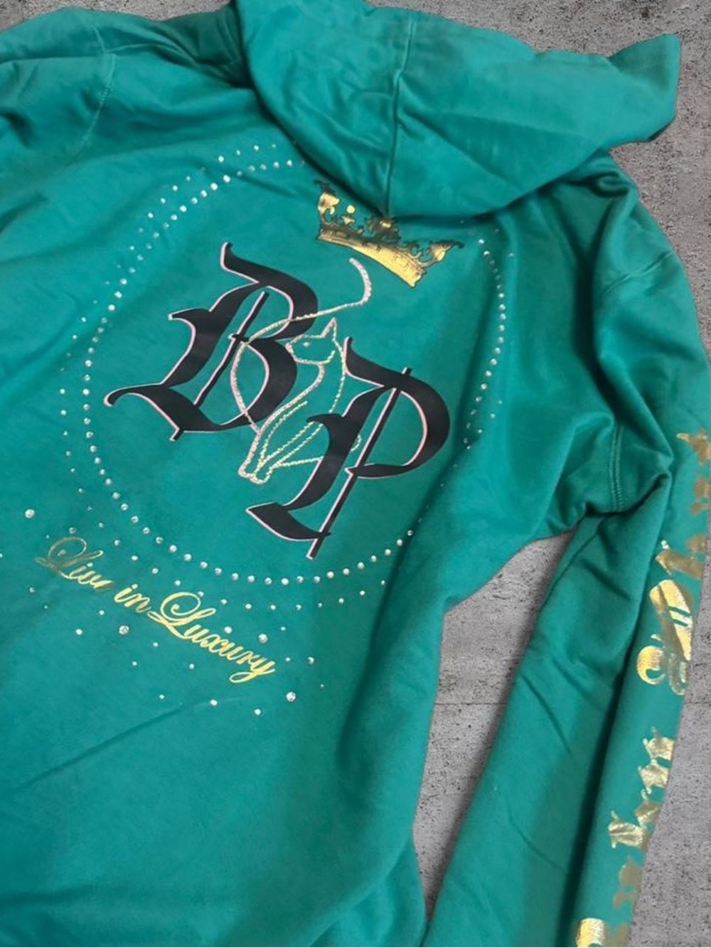 Baby Phat Vintage Y2K Green/Gold Zip Hoodie